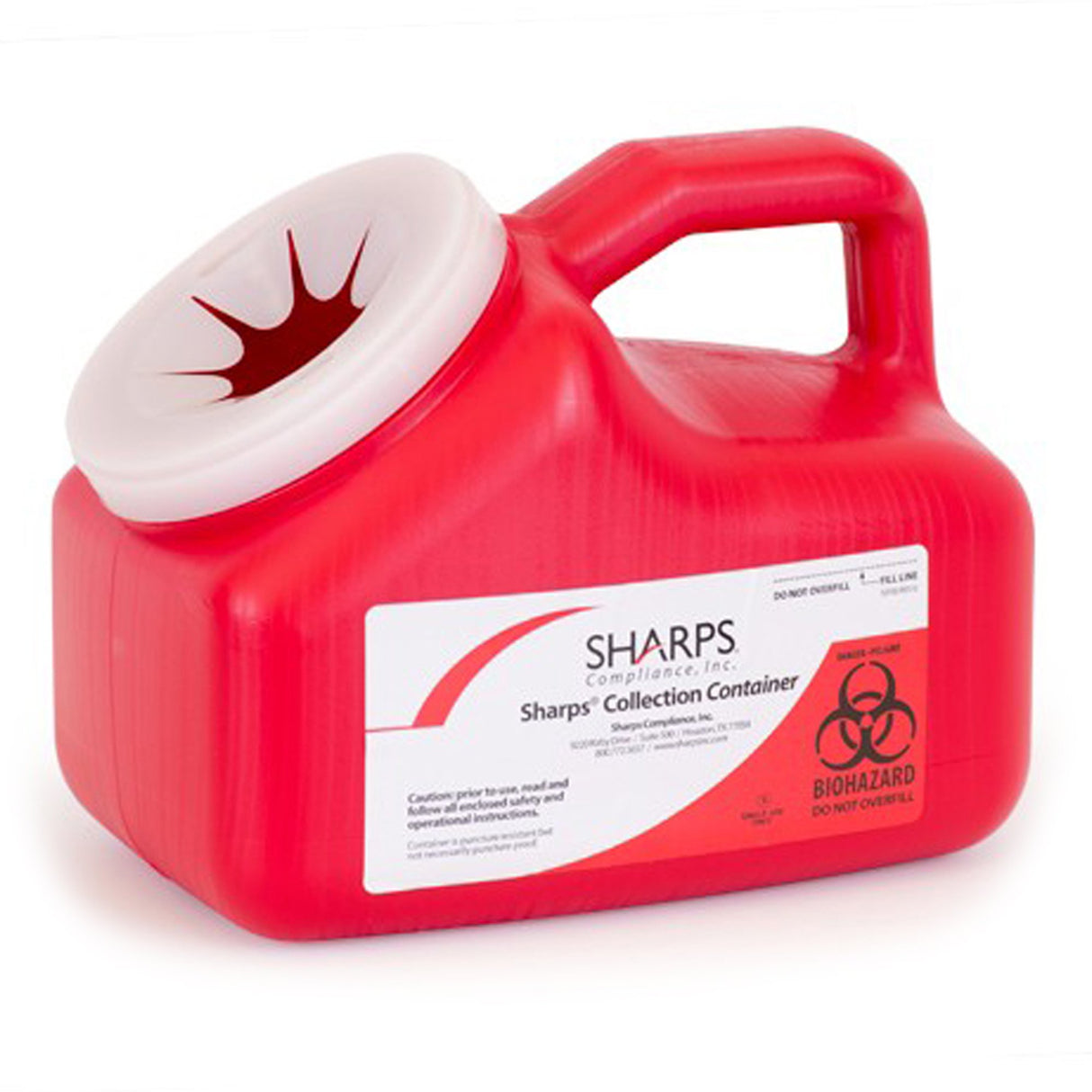Mailback Sharps Container Mail System® Pro-Tec® Red Base 9 L X 6 W X 7-1/2 H Inch Vertical Entry 1 Gallon - BeHope
