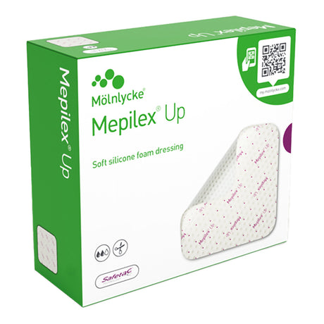Foam Dressing Mepilex® Up 6 X 6 Inch Without Border Without Film Backing Silicone Adhesive Square Sterile - BeHope