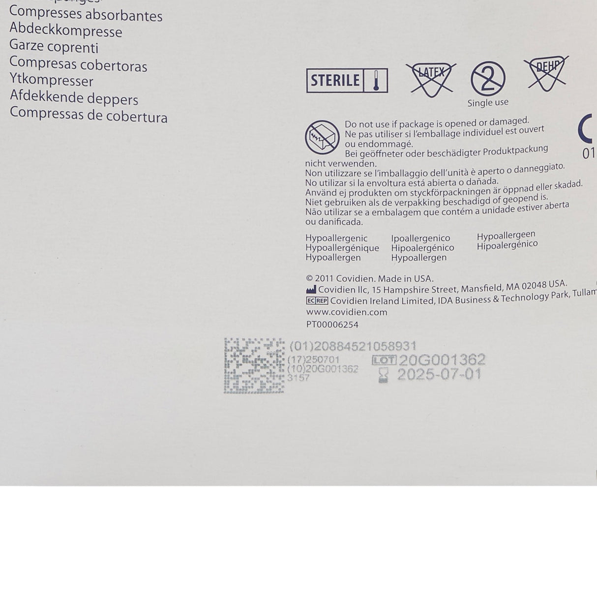 Cellulose Filled Nonwoven Sponge Curity 3 X 4 Inch 4-Ply Sterile 2 per Pack - BeHope