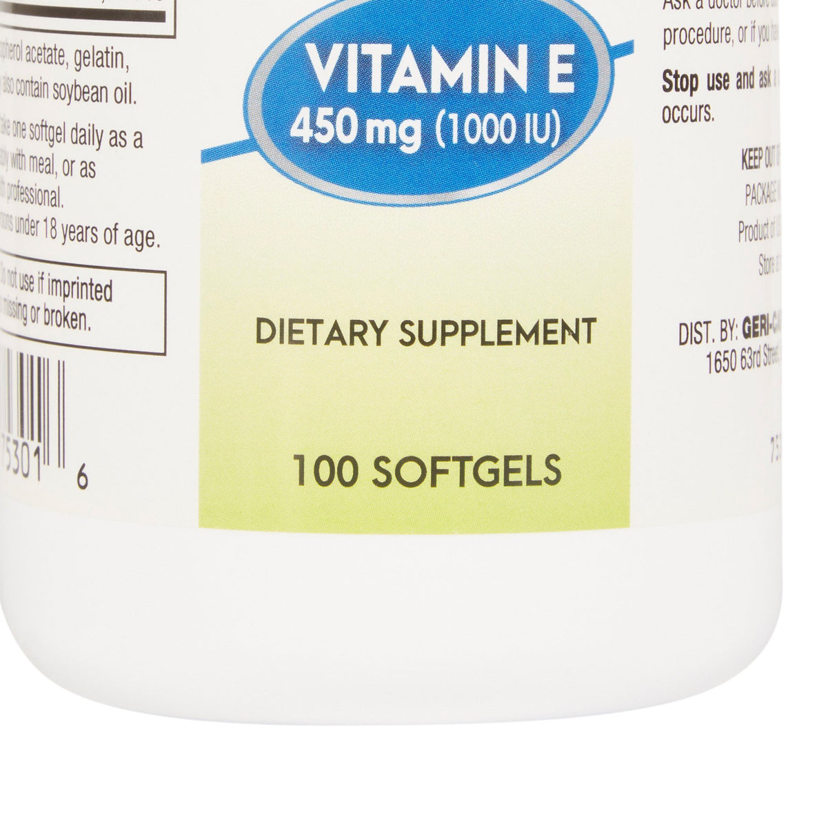 Vitamin Supplement McKesson Brand Vitamin E 1,000 IU Strength Softgel 100 per Bottle - BeHope