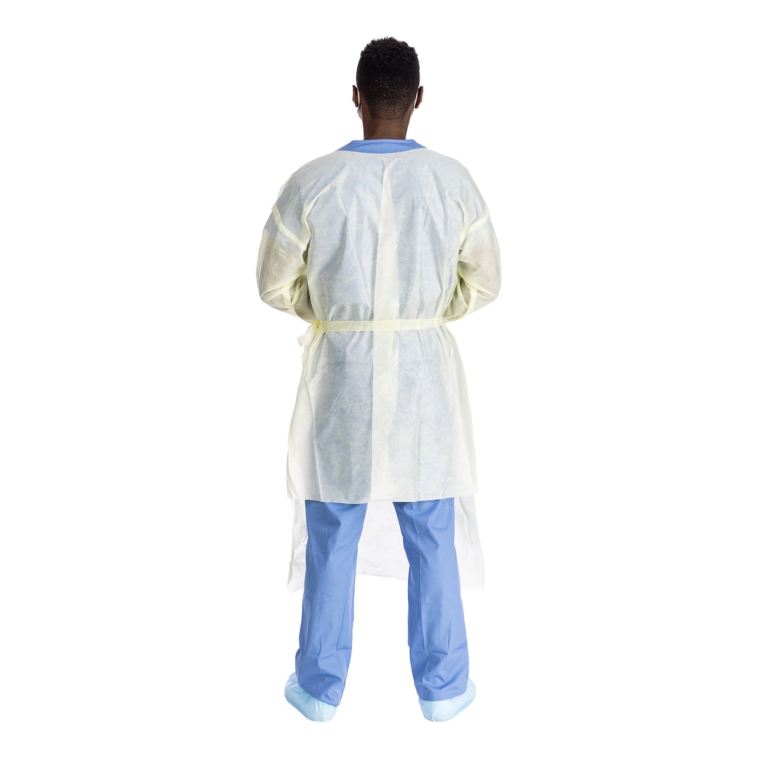 Protective Procedure Gown Halyard Basics Large Yellow NonSterile AAMI Level 2 Disposable - BeHope