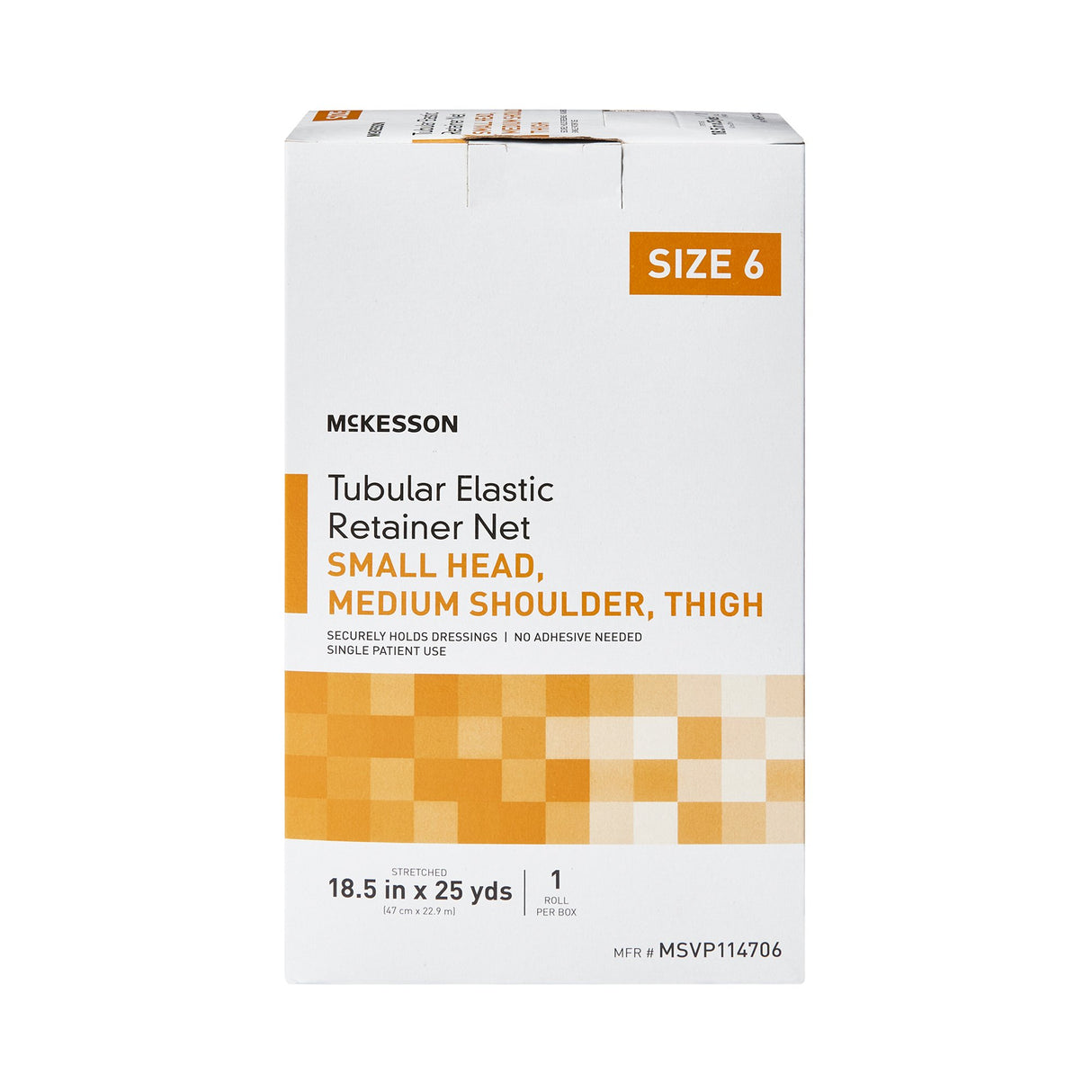 Elastic Net Retainer Dressing McKesson Tubular Elastic 18-1/2 Inch X 25 Yard (47 cm X 22.9 m) Size 6 White Small Head / Medium Shoulder / Thigh NonSterile - BeHope
