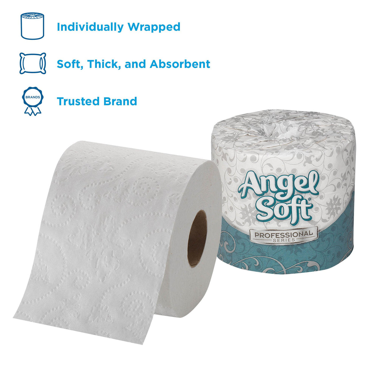 Toilet Tissue Angel Soft Ultra Professional Series® White 2-Ply Standard Size Cored Roll 450 Sheets 3-4/5 X 4 Inch - BeHope
