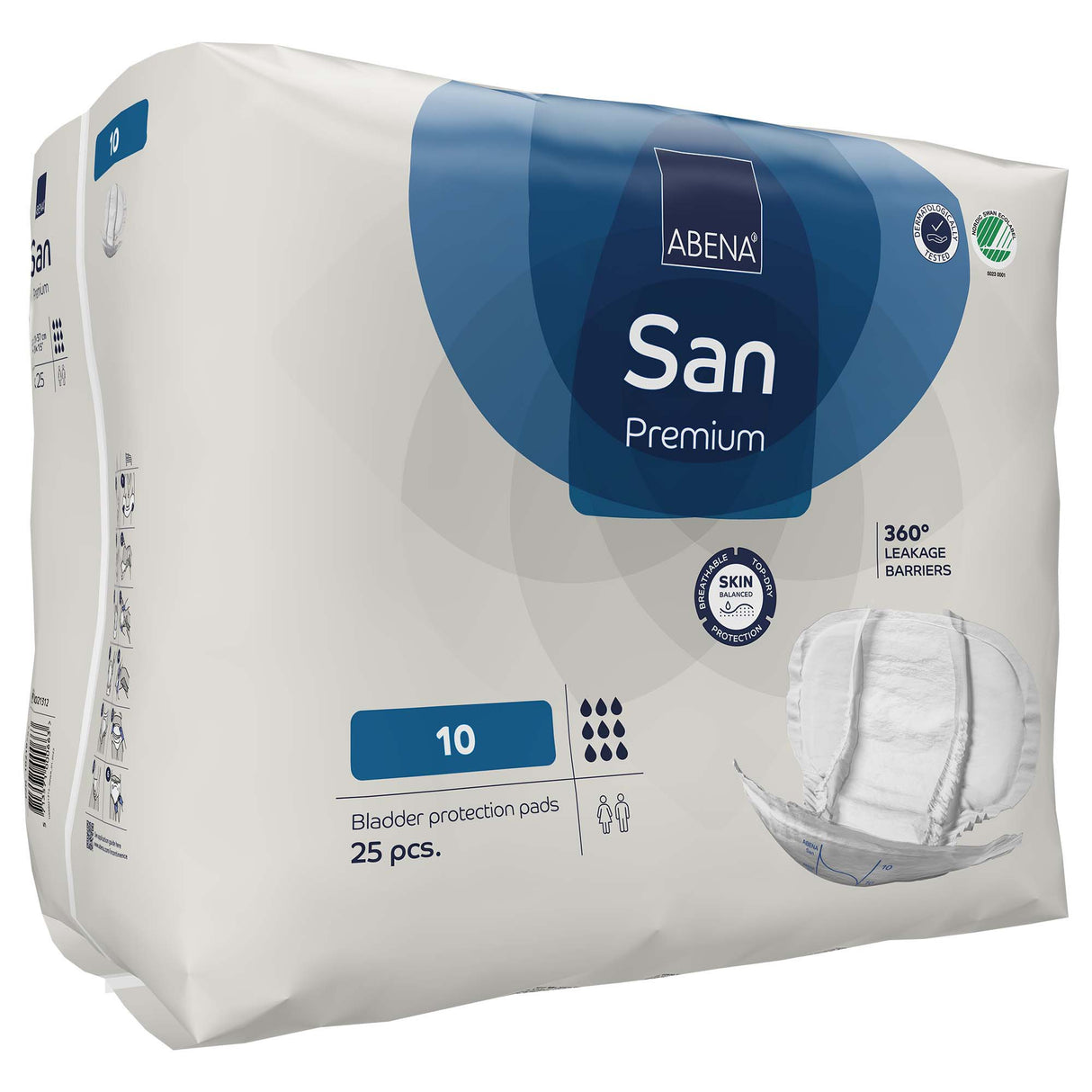 Incontinence Liner Abena® San Premium 14.5 X 28.7 Inch Heavy Absorbency Fluff / Polymer Core Size 10 - BeHope