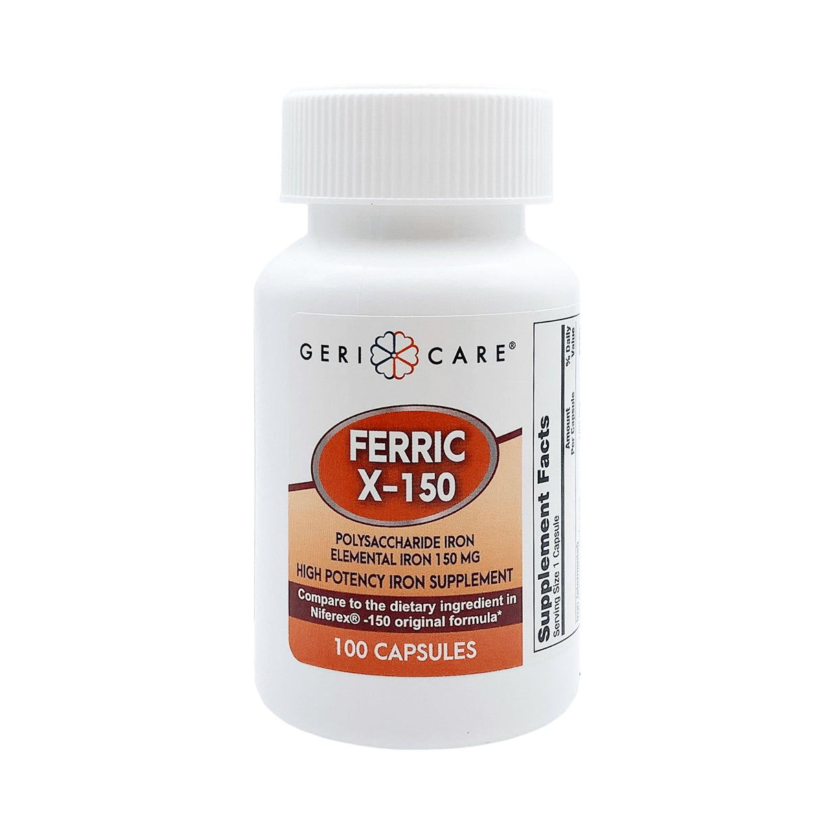 Mineral Supplement Geri-Care® Iron 150 mg Strength Capsule 100 per Bottle - BeHope