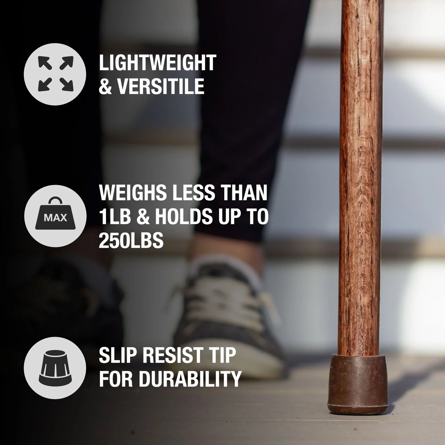 Walking Stick Brazos™ Twisted HitchHiker Wood 58 Inch Height Red Oak - BeHope