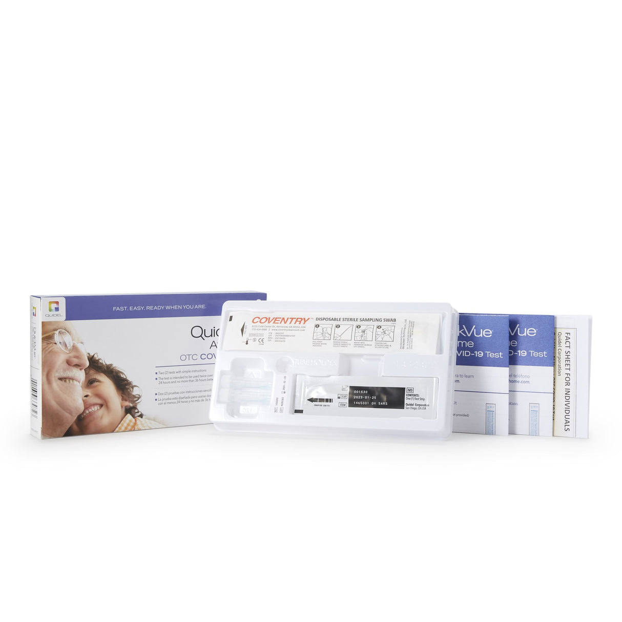 Respiratory Test Kit QuickVue® At-Home OTC COVID-19 Test 2 Tests CLIA Waived - BeHope