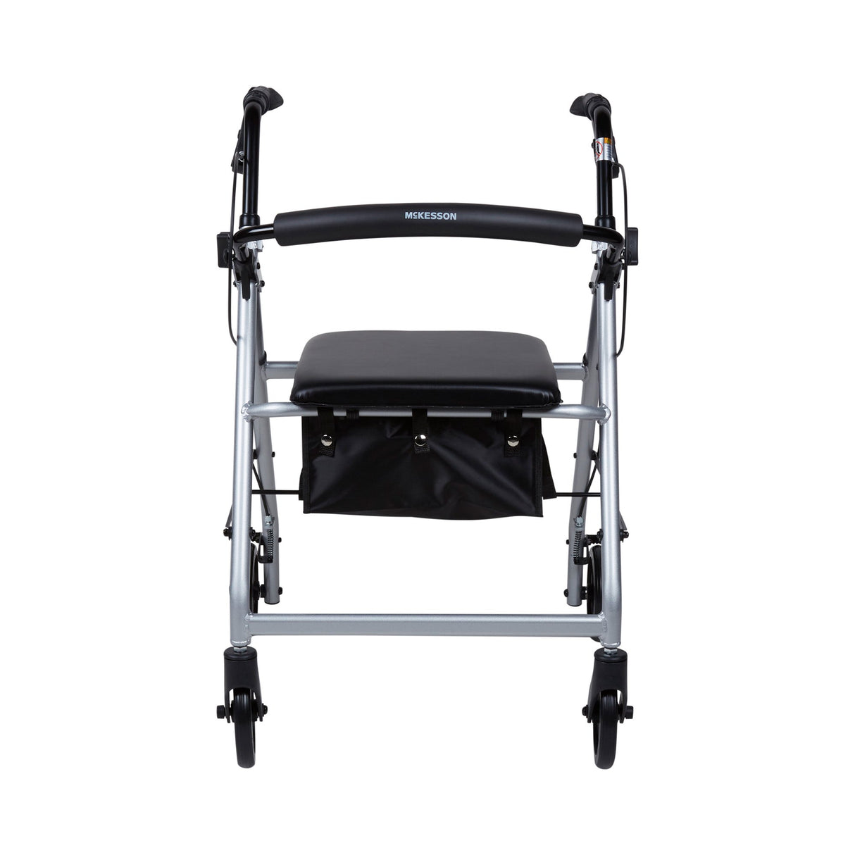 4 Wheel Rollator McKesson Silver Adjustable Height / Folding Aluminum Frame - BeHope