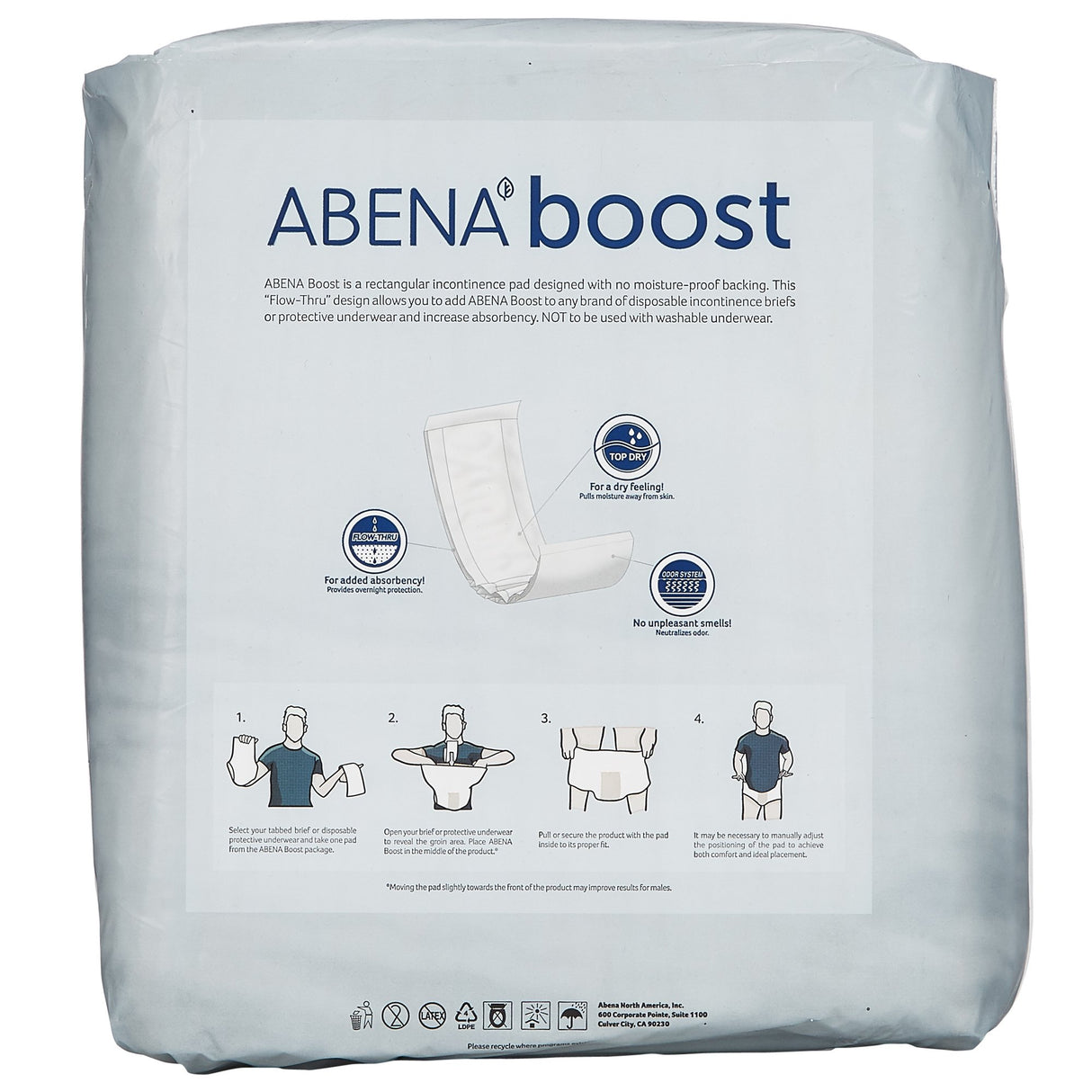 Booster Pad Abena™ Boost 6-1/4 X 24 Inch Moderate Absorbency Fluff / Polymer Core One Size Fits Most - BeHope