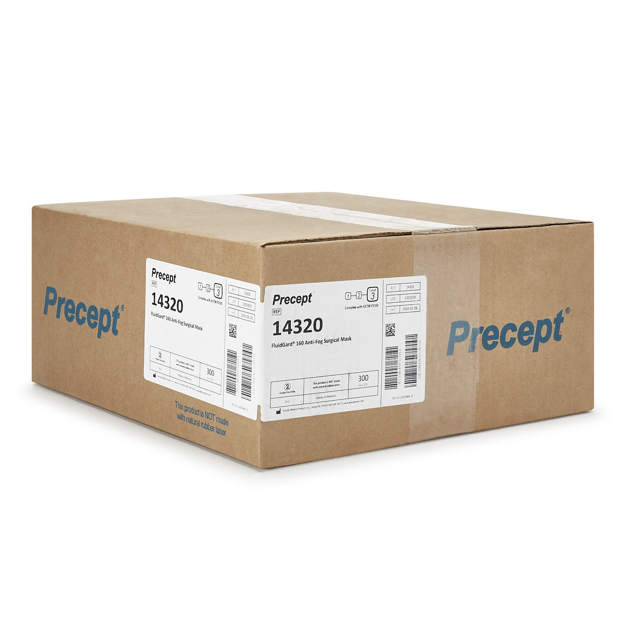 Surgical Mask Precept® FluidGard® 160 Anti-fog Foam ASTM Level 3 Tie Closure One Size Fits Most - BeHope