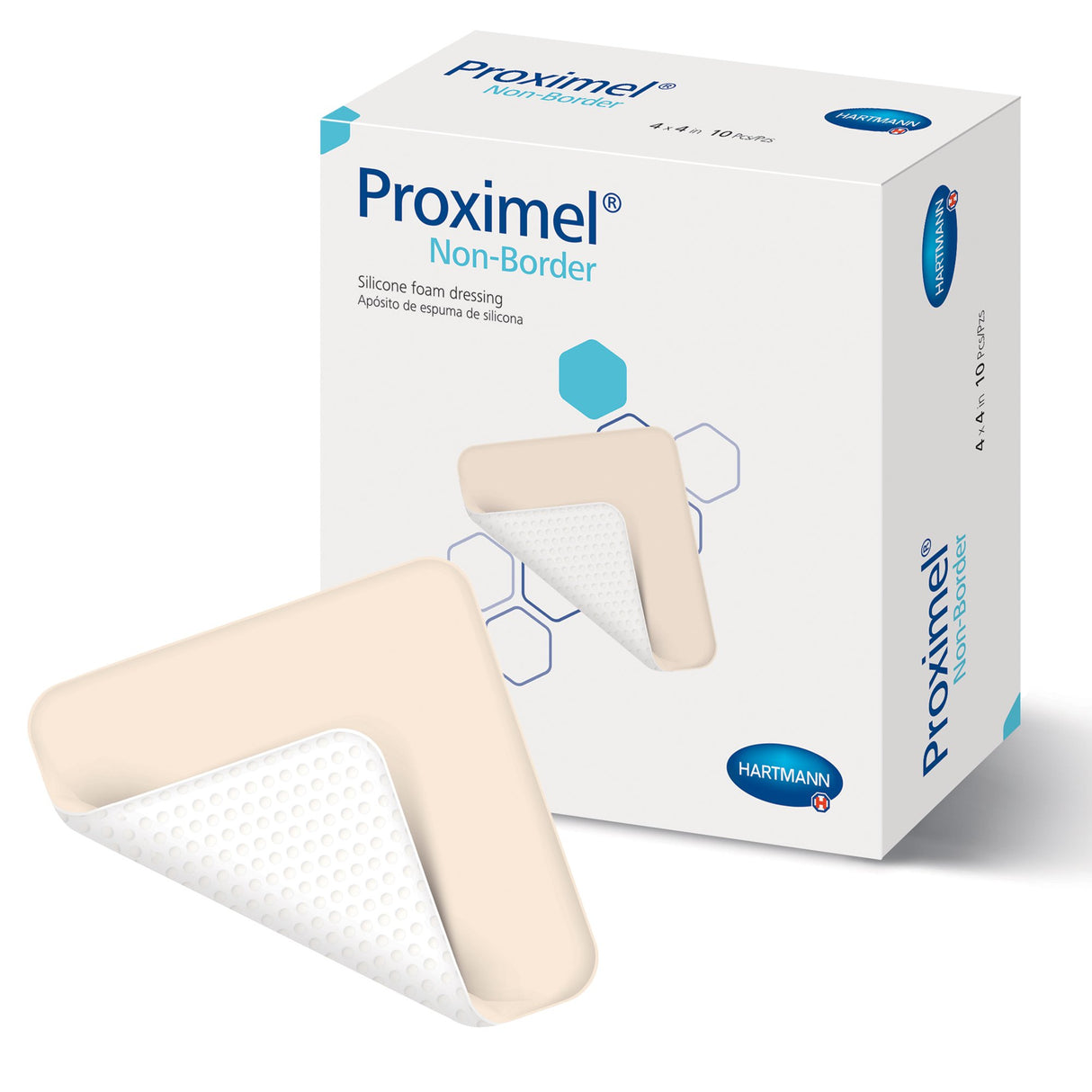 Foam Dressing Proximel® Non-Border 4 X 4 Inch Without Border Waterproof Backing Silicone Face Square Sterile - BeHope