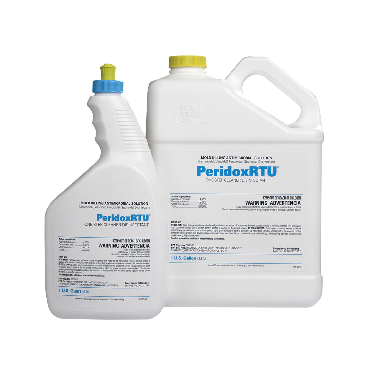 PeridoxRTU Sporicidal Surface Disinfectant Cleaner Peroxide Based Manual Pour Liquid 32 oz. Bottle Vinegar Scent Sterile - BeHope