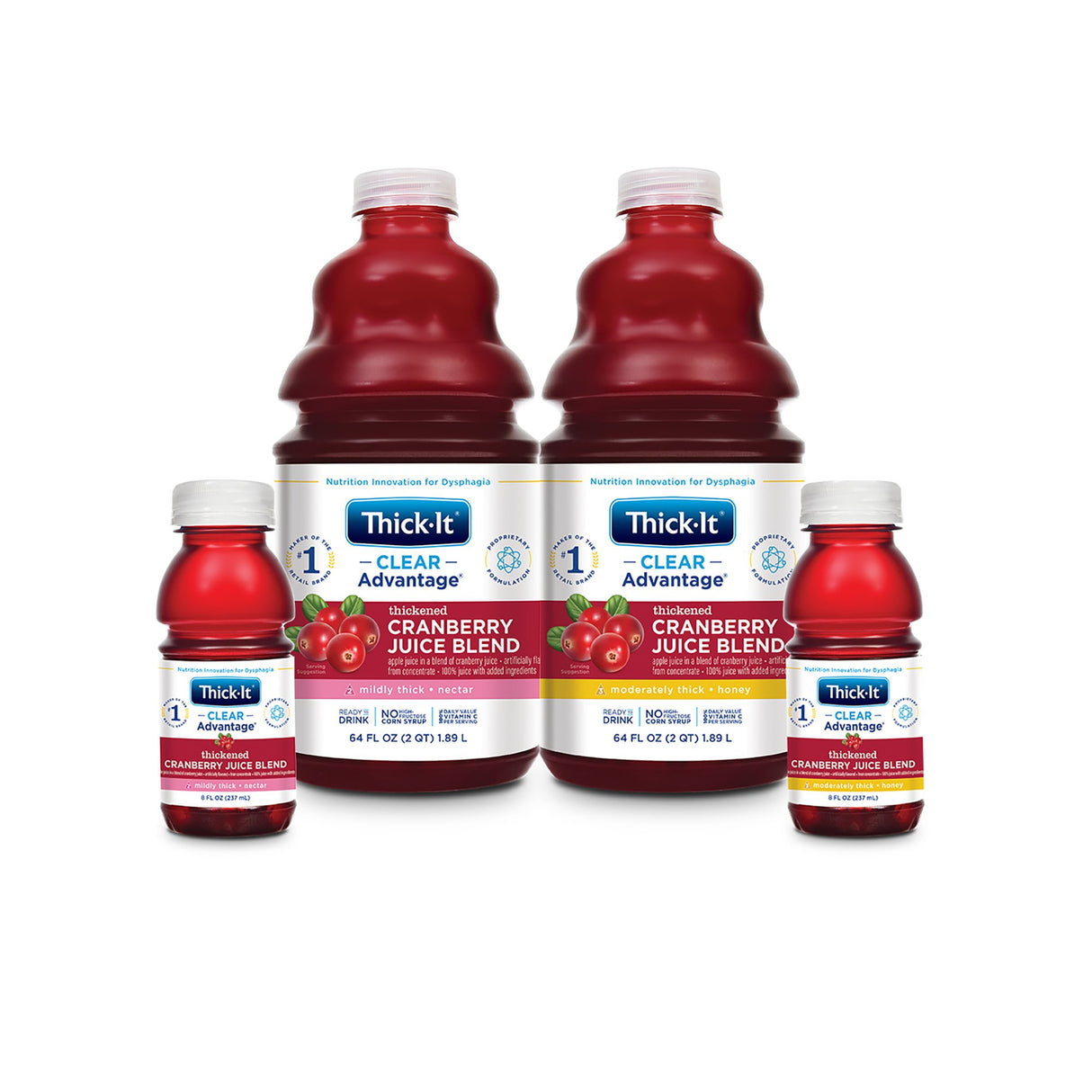 Thickened Beverage Thick-It® Clear Advantage® 8 oz. Bottle Cranberry Flavor Liquid IDDSI Level 3 Moderately Thick/Liquidized - BeHope