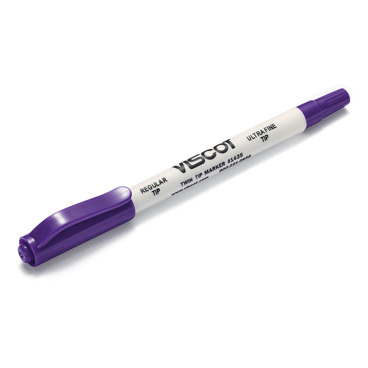 Skin Marker with Ruler Viscot® Twin Tip Gentian Violet / Gentian Violet Ink Sterile Full Size Dual Tip, Regular / Ultra Fine - BeHope