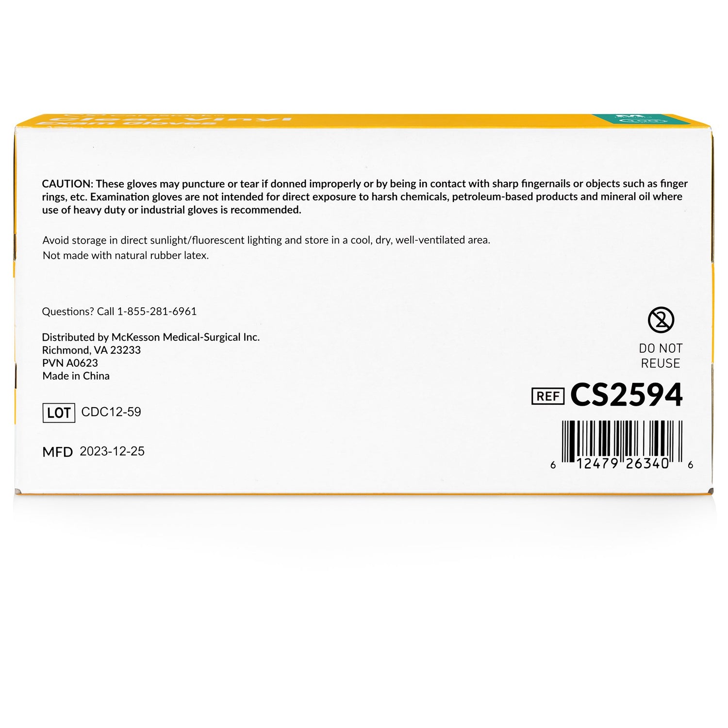 Exam Glove CareStock™ Medium NonSterile Vinyl Standard Cuff Length Smooth Clear Not Rated - BeHope