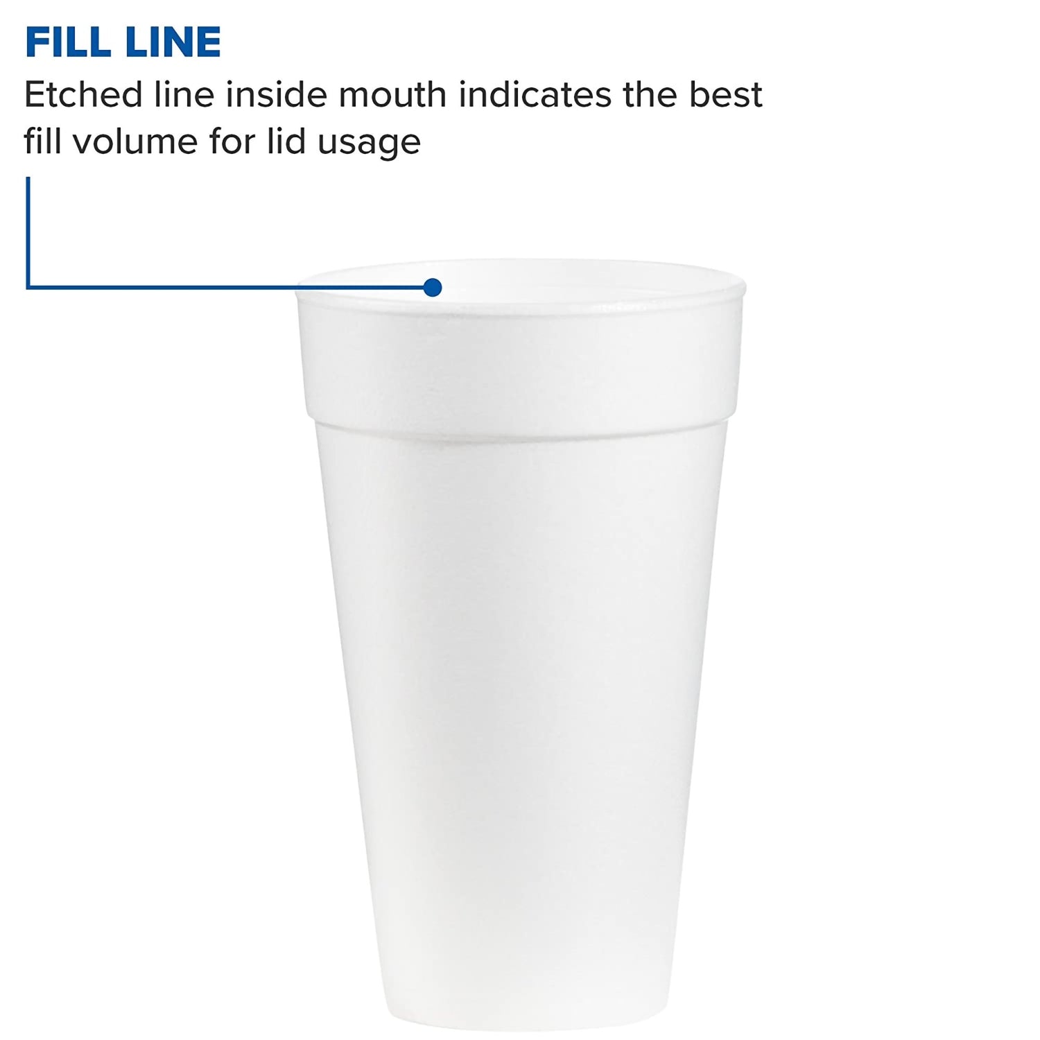Insulated Drinking Cup WinCup® 20 oz. White Styrofoam Disposable - BeHope
