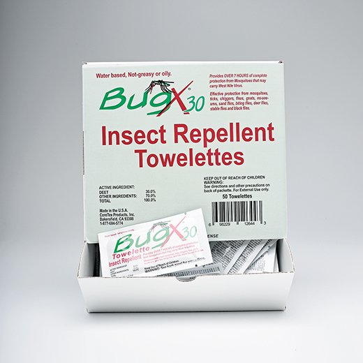 Insect Repellent BugX 30 Towelette Individual Packet - BeHope