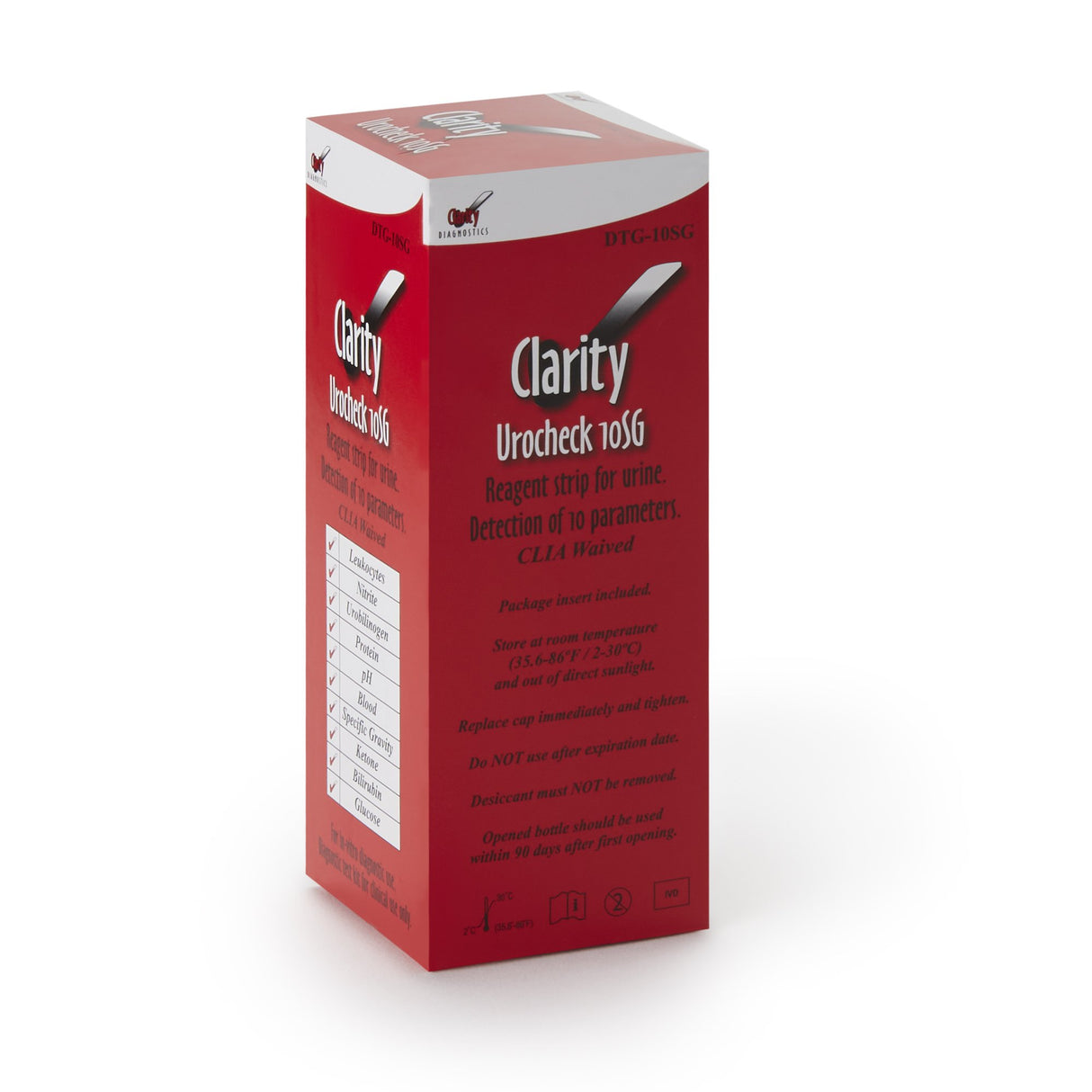 Urinalysis Reagent Clarity® Bilirubin, Blood, Glucose, Ketone, Leukocytes, Nitrite, pH, Protein, Specific Gravity, Urobilinogen For Visual Read - BeHope