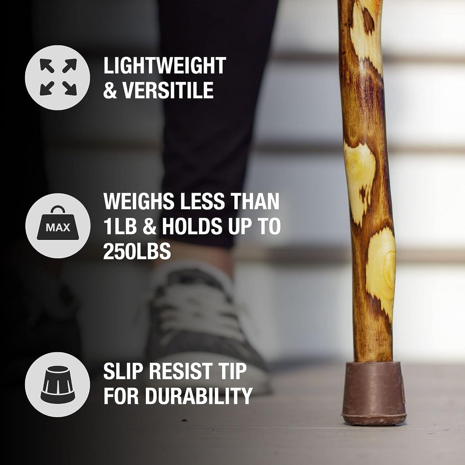 Walking Stick Brazos™ Free Form Wood 48 Inch Height Hawthorn - BeHope