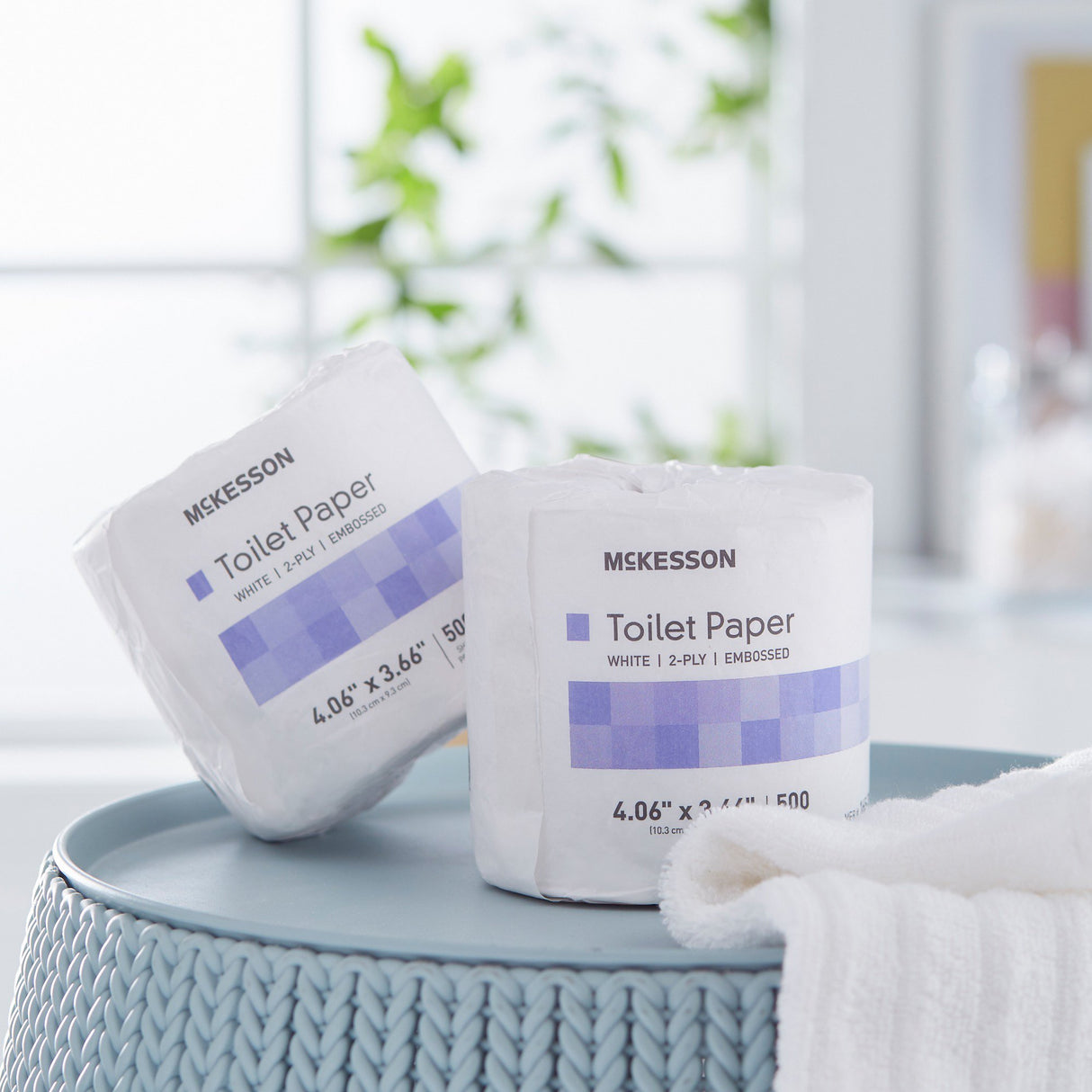 Toilet Tissue McKesson White 2-Ply Standard Size Cored Roll 500 Sheets 3-3/5 X 4 Inch - BeHope