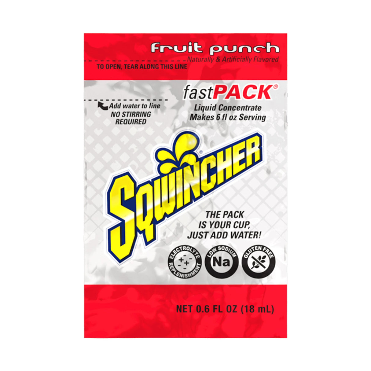Oral Electrolyte Solution Sqwincher® Fast Pack® Fruit Punch Flavor 0.6 oz. Electrolyte - BeHope