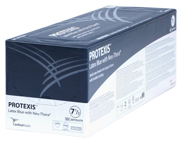 Surgical Glove Protexis™ Latex Blue with Neu-Thera® Size 7 Sterile Latex Standard Cuff Length Smooth Blue Not Chemo Approved - BeHope