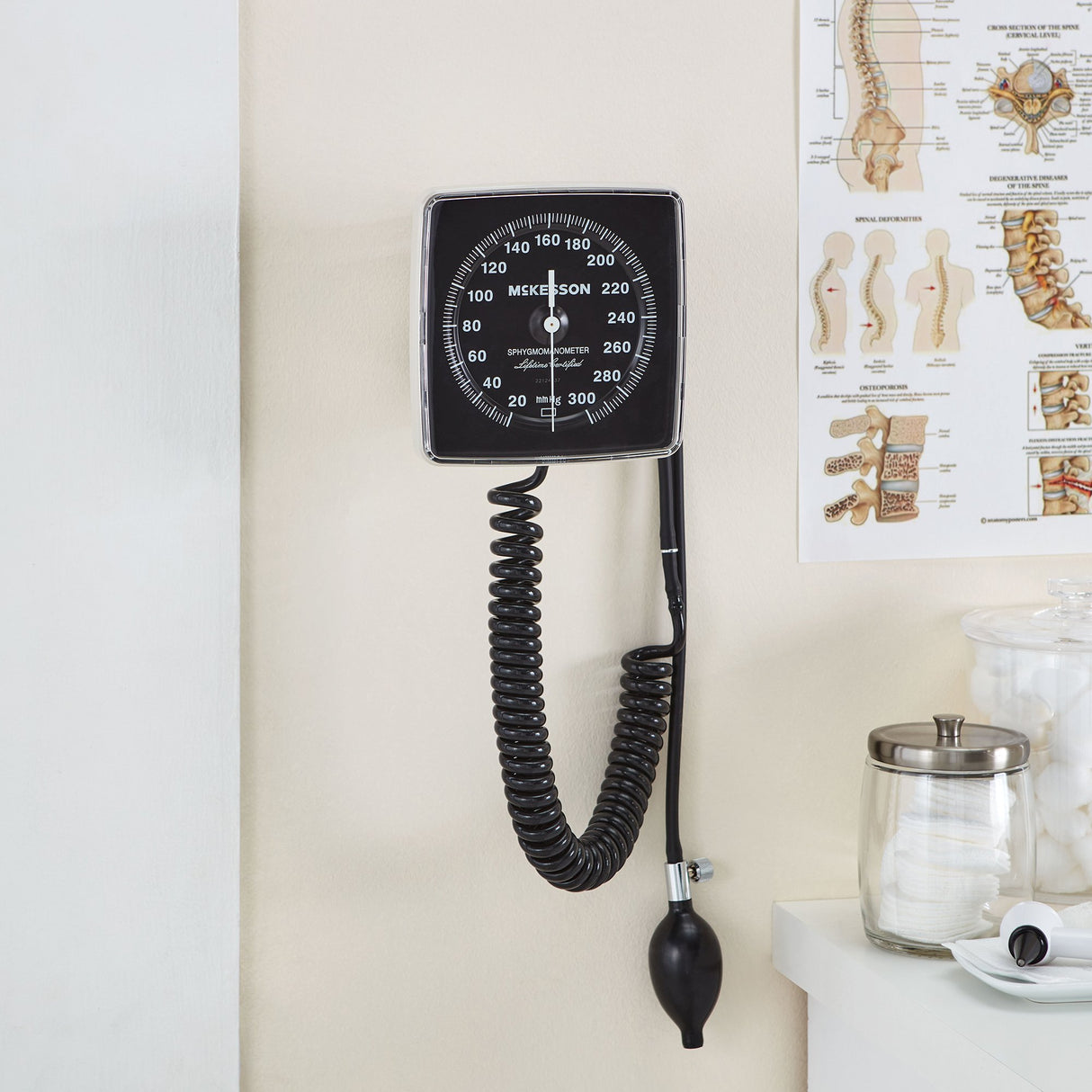 Aneroid Sphygmomanometer Unit McKesson LUMEON™ Adult Cuff Nylon Cuff 23 - 40 cm Wall Mount - BeHope