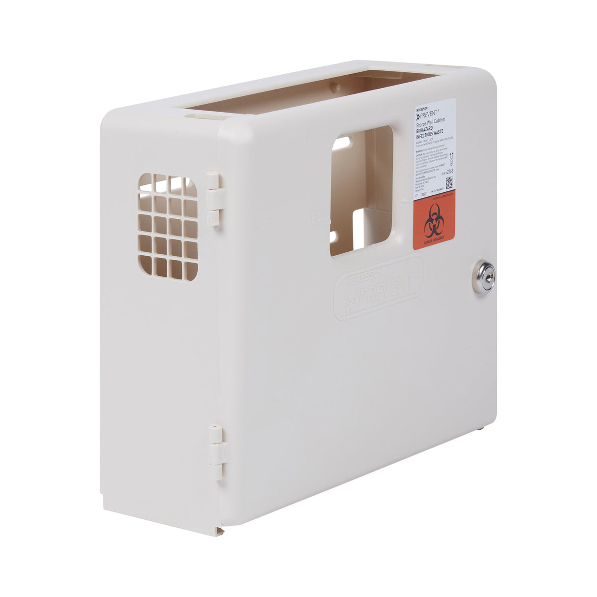 Sharps Container Cabinet / Wall Enclosure McKesson Prevent® High Impact Polystyrene Wall Mount Locking - BeHope