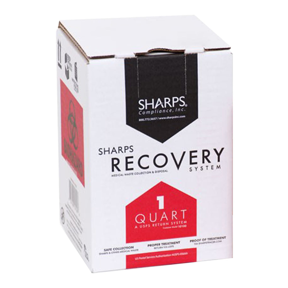 Mailback Sharps Container Sharps Recovery System™ Red Base 4-1/2 L X 4-1/2 W X 7 H Inch Vertical Entry 0.25 Gallon - BeHope