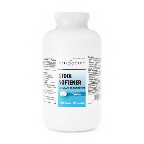 Stool Softener Geri-Care® Tablet 1,000 per Bottle 100 mg Strength Docusate Sodium - BeHope