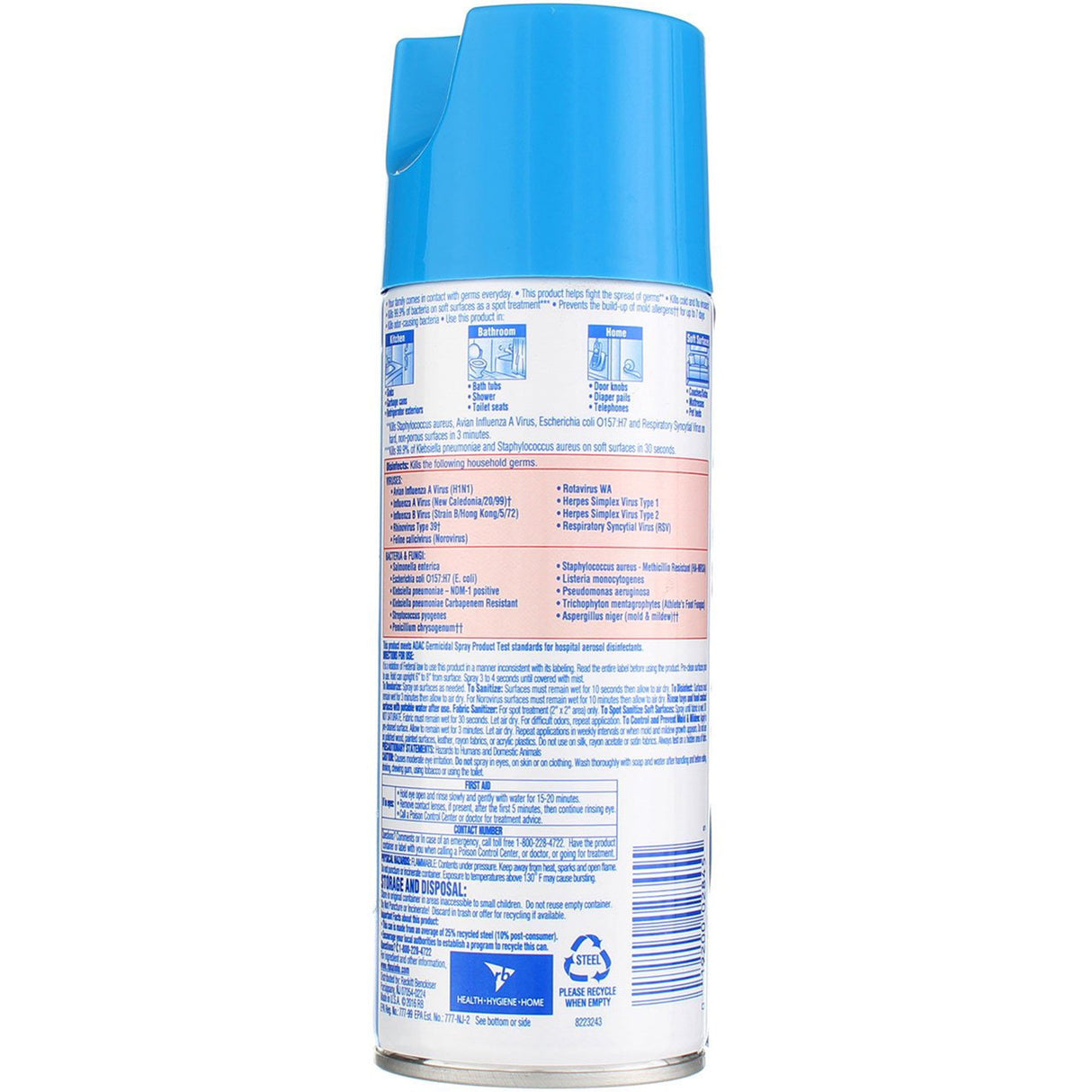 Surface Disinfectant Lysol® Alcohol Based Aerosol Spray Liquid 12.5 oz. Can Spring Waterfall Scent NonSterile - BeHope