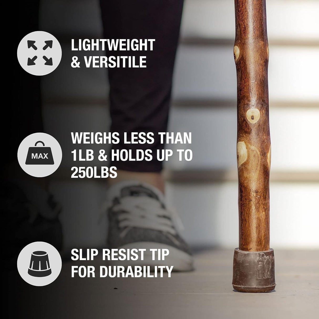 Walking Stick Brazos™ Free Form Wood 55 Inch Height Maple - BeHope