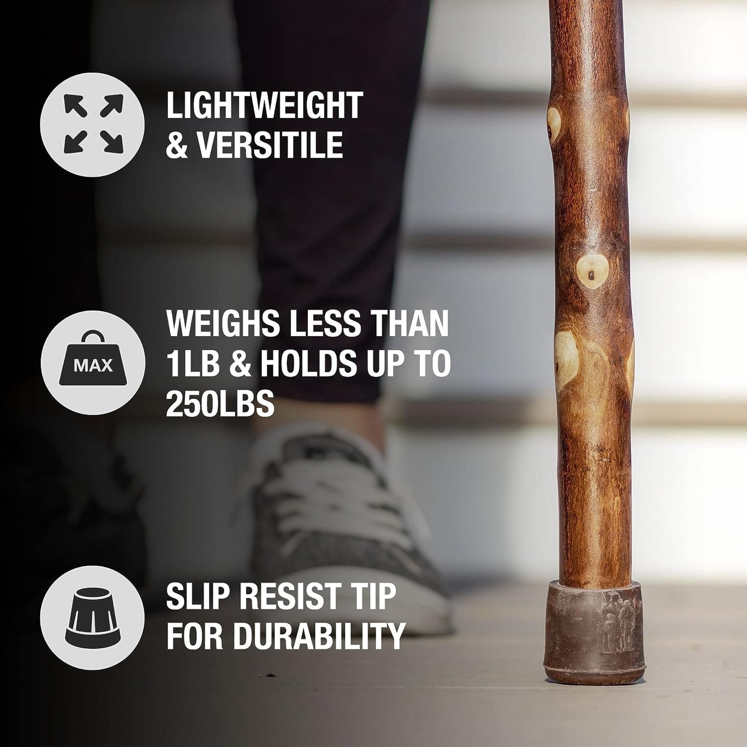 Walking Stick Brazos™ Free Form Wood 55 Inch Height Maple - BeHope