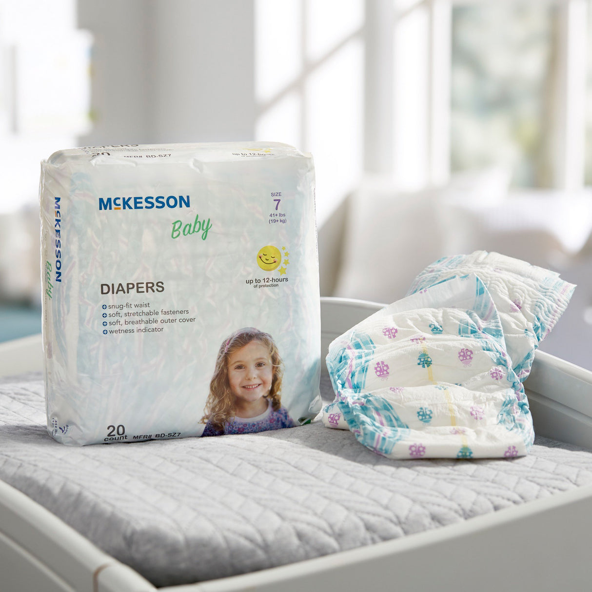 Unisex Baby Diaper McKesson Size 7 Disposable Heavy Absorbency - BeHope