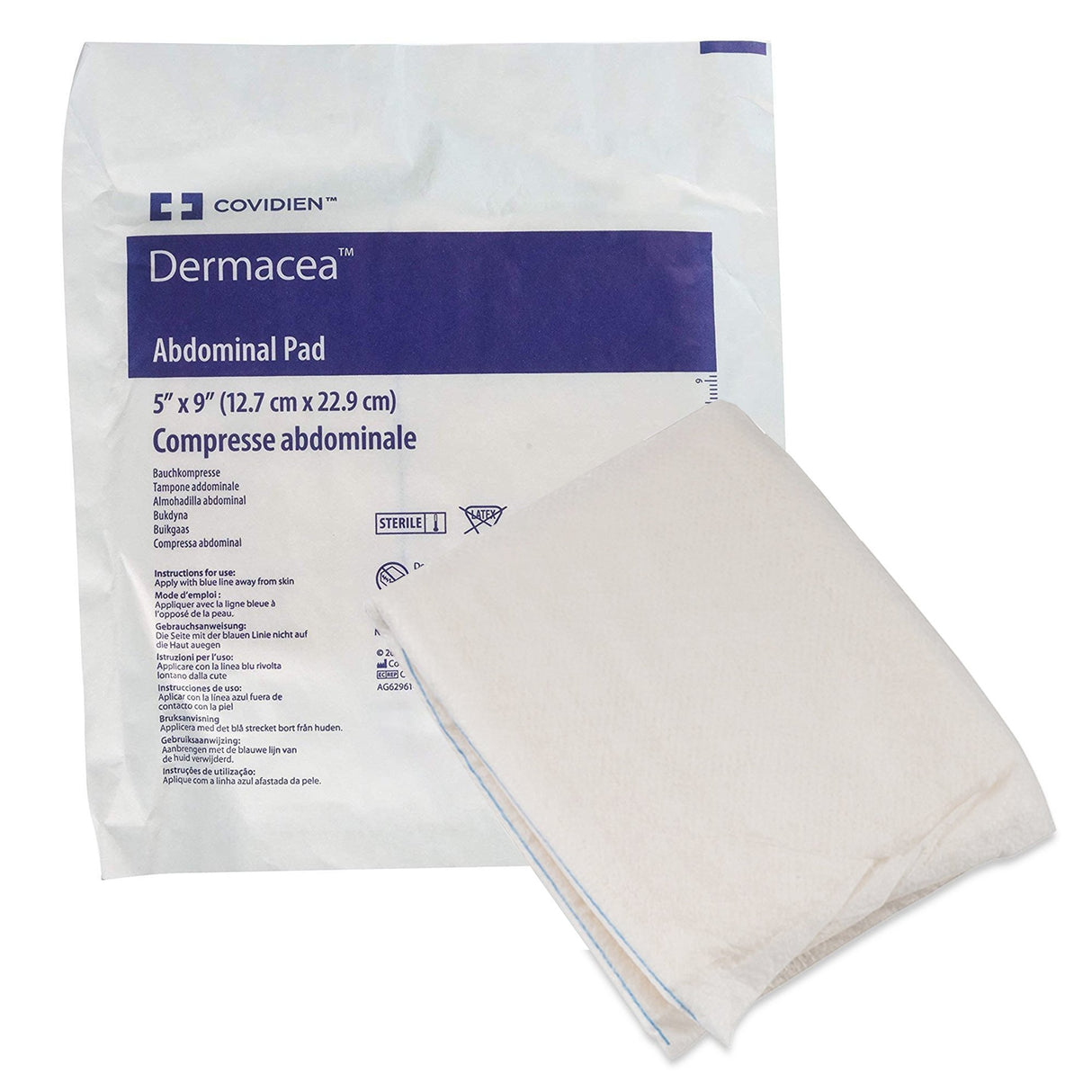 Abdominal Pad Dermacea™ 5 X 9 Inch NonSterile 880 per Case - BeHope