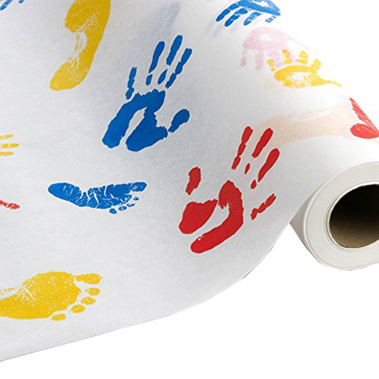 Table Paper Tiny Tracks™ 21 Inch Width 125 Foot Length Print (Hands) Crepe - BeHope