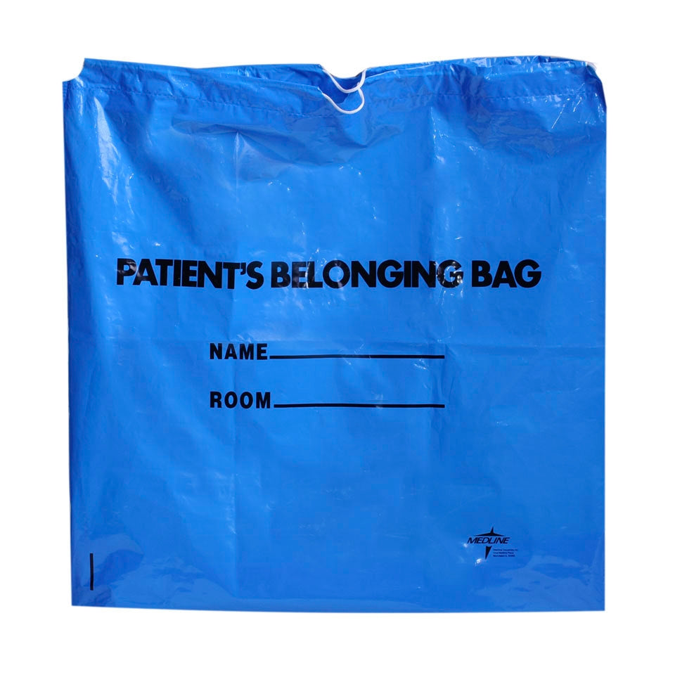 Patient Belongings Bag Medline 18 X 20 Inch Plastic Drawstring Closure White - BeHope