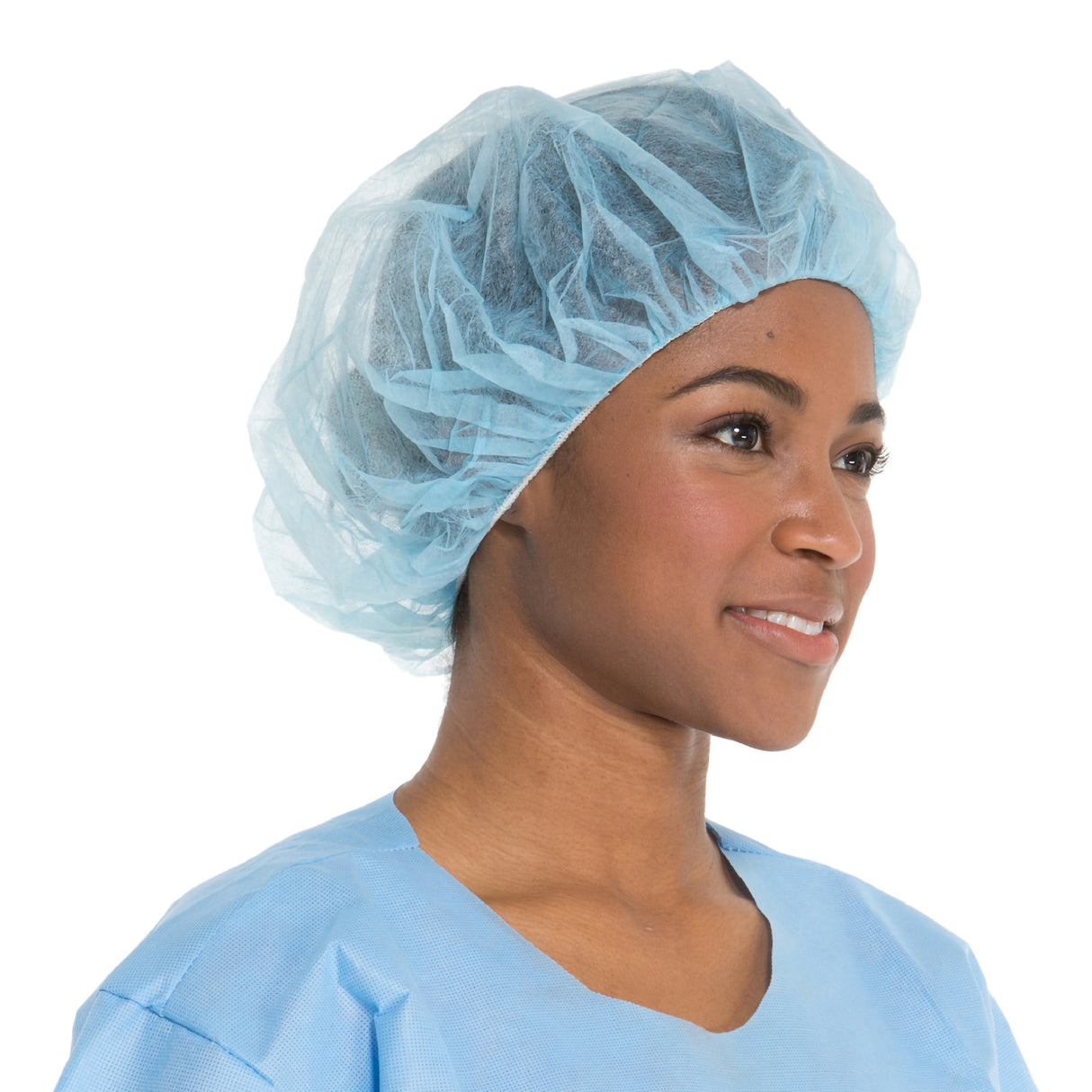 Bouffant Cap Halyard Large Blue Elastic Closure - BeHope