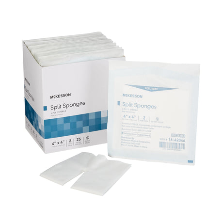 Drain Sponge McKesson 4 X 4 Inch 6-Ply Sterile High Absorbency 2 per Pack - BeHope