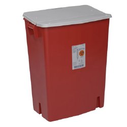 Sharps Container SharpSafety™ Red Base 27-1/2 H X 15-1/4 D X 21-1/4 W Inch Horizontal / Vertical Entry 30 Gallon - BeHope