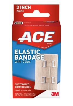 Elastic Bandage 3M™ ACE™ 3 Inch Width Clip Detached Closure Tan NonSterile Standard Compression - BeHope