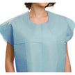 Exam Cape Blue One Size Fits Most Front / Back Opening Without Closure Unisex Disposable - BeHope