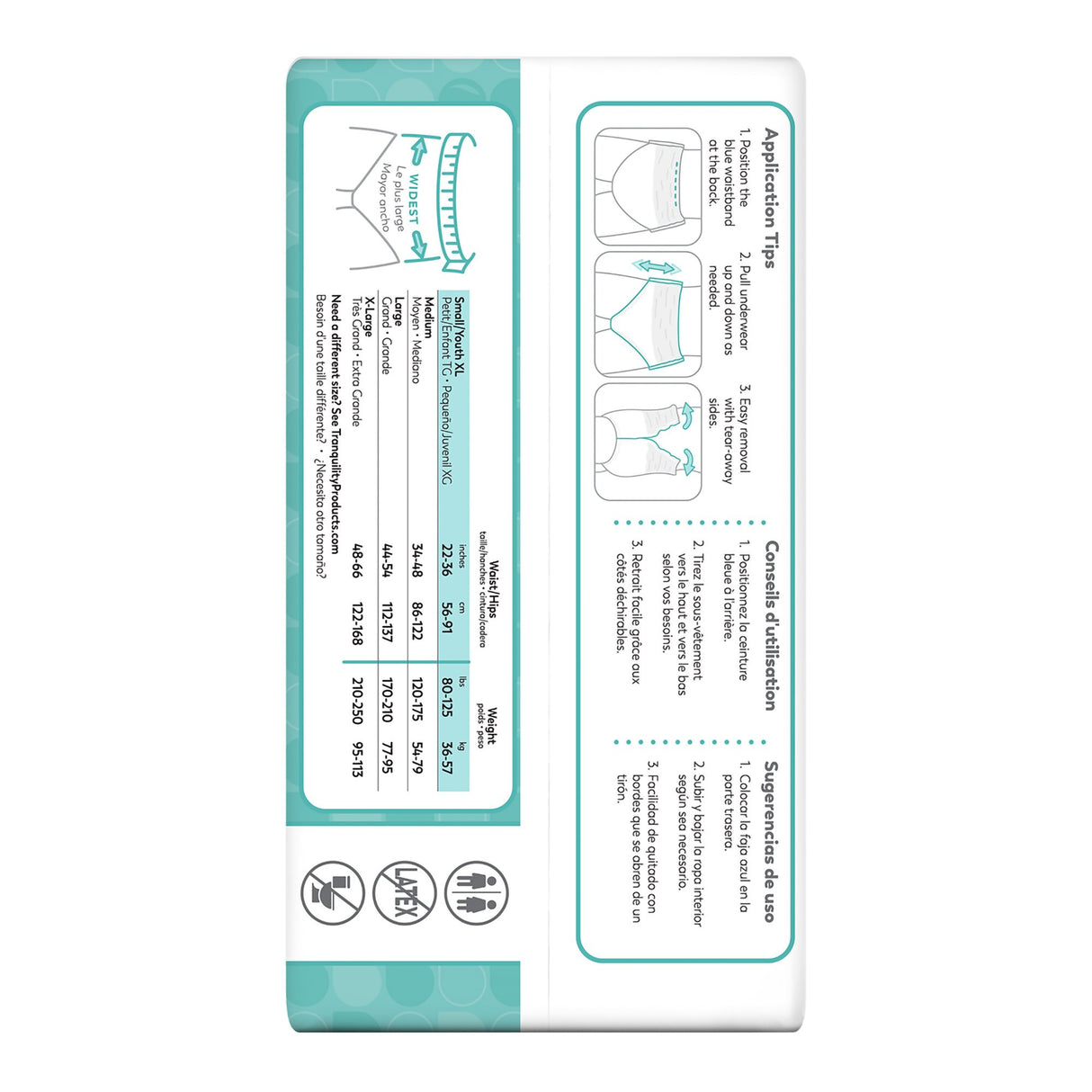 Unisex Adult Absorbent Underwear Tranquility® Essential Pull On with Tear Away Seams Small Disposable Moderate Absorbency - BeHope