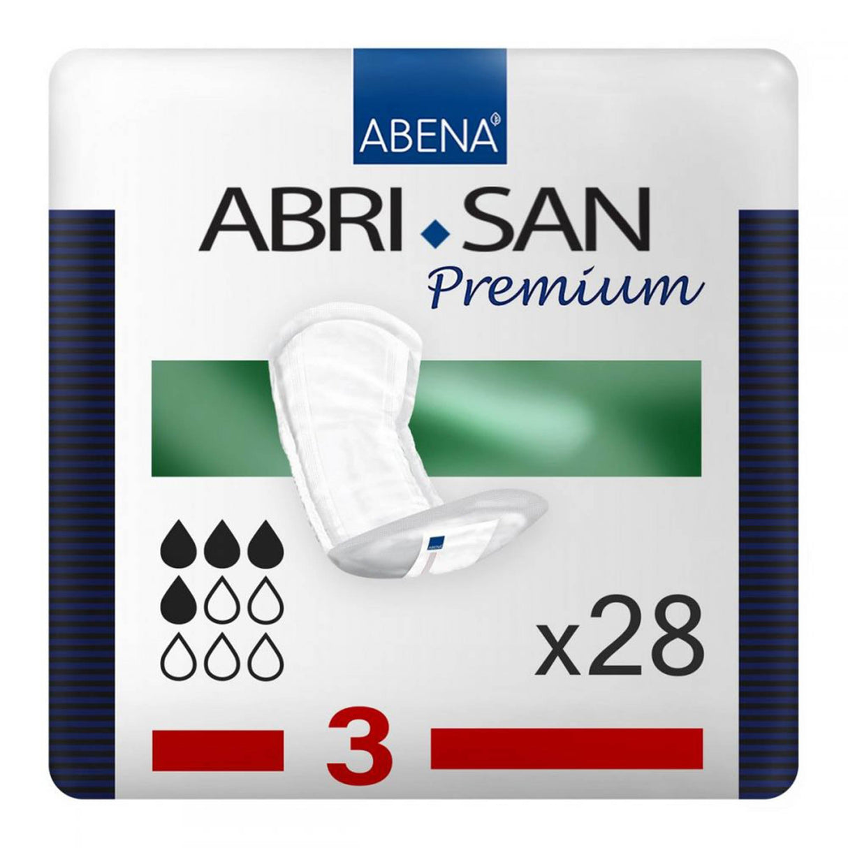 Bladder Control Pad Abri-San™ Premium #3 12 Inch Length Moderate Absorbency Fluff / Polymer Core One Size Fits Most - BeHope