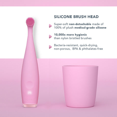 Sonic Toothbrush ISSA™ baby Pearl Pink Bunny Ages Birth to 4 Years Silicone - BeHope