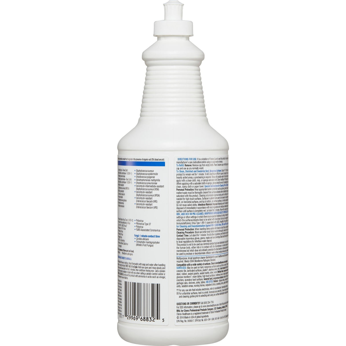 Surface Disinfectant Cleaner Clorox Healthcare® Bleach Germicidal Manual Squeeze Liquid 32 oz. Bottle Fruity Floral Bleach Scent NonSterile - BeHope