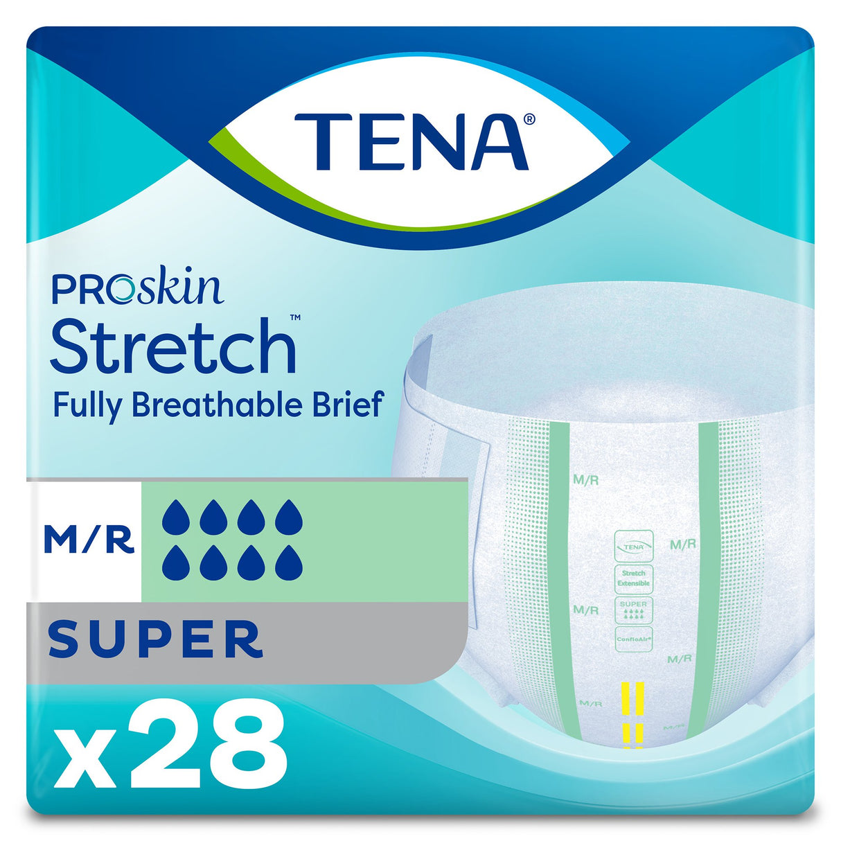 Unisex Adult Incontinence Brief TENA ProSkin Stretch™ Super Medium Disposable Heavy Absorbency - BeHope