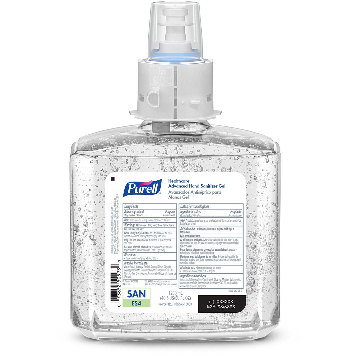 Hand Sanitizer Purell® Healthcare Advanced 1,200 mL Ethyl Alcohol Gel Dispenser Refill Bottle - BeHope
