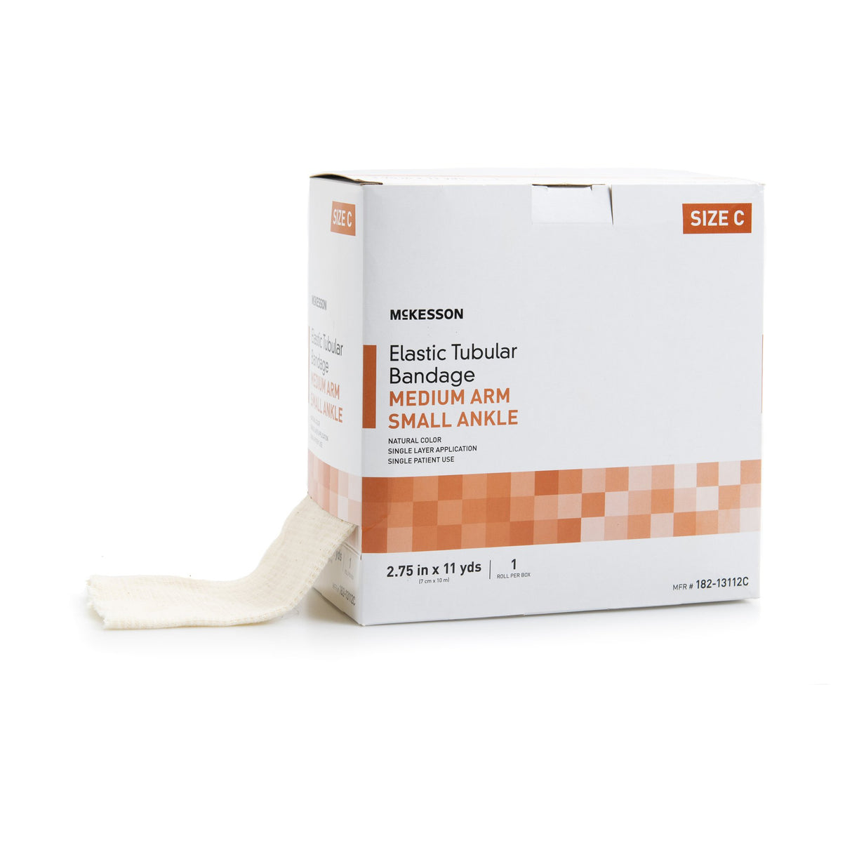 Elastic Tubular Support Bandage McKesson Spandagrip™ 2-3/4 Inch X 11 Yard Medium Arm / Small Ankle Pull On Natural NonSterile Size C Standard Compression - BeHope