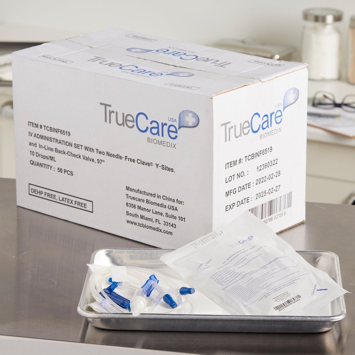 IV Pump Set McKesson Pump 2 Ports 10 Drops / mL Drip Rate Without Filter 97 Inch Tubing Solution Without Flow Regulator - BeHope